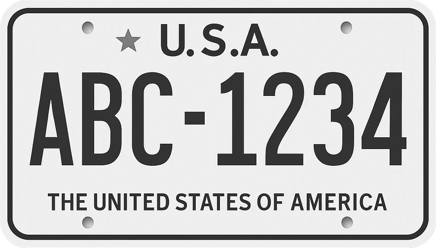 U.S. License Plate Example